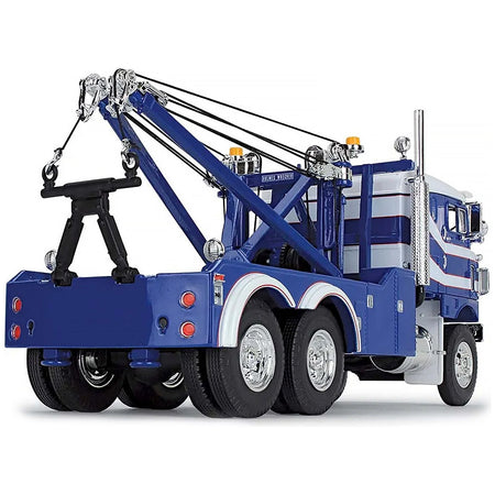 1953 Kenworth Bullnose Heavy-Duty Holmes Wrecker Tow Truck Rich Blue and White 1/34 Diecast Model by First Gear-First Gear-ModelCars.com