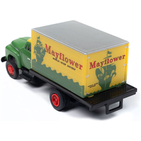 1954 Ford Box Truck Green and Yellow "Mayflower World-Wide Movers" "Mini Metals" Series 1/87 (HO) Scale Model Car by Classic Metal Works-Classic Metal Works-ModelCars.com