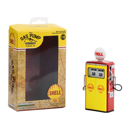 1954 Tokheim 350 Twin Gas Pump "Shell Oil" Yellow and Red "Vintage Gas Pumps" Series 12 1/18 Diecast Model by Greenlight - Greenlight - ModelCars.com