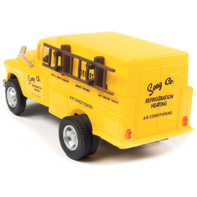 1955 Chevrolet Utility Truck Yellow "Song Co. Refrigeration and Heating" 1/87 (HO) Scale Model by Classic Metal Works-Classic Metal Works-ModelCars.com