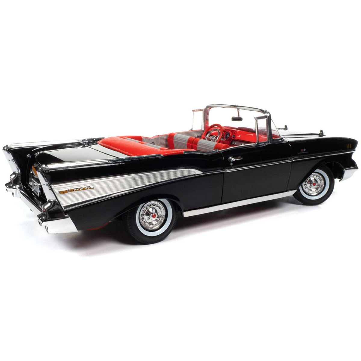 1957 Chevrolet Bel Air Convertible Onyx Black James Bond 007 "Dr. No" (1962) Movie "60 Years of Bond" Series 1/18 Diecast Model Car by Auto World-Autoworld-ModelCars.com