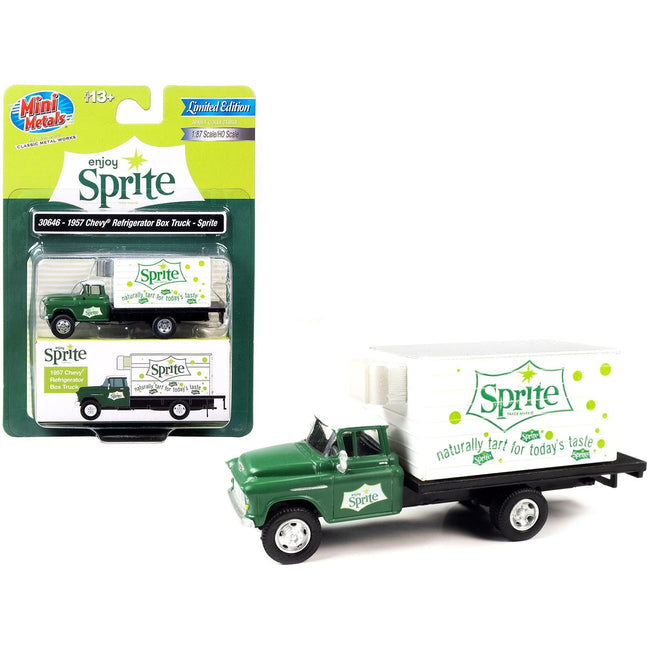1957 Chevrolet Refrigerated Box Truck Green with White Top "Sprite" 1/87 (HO) Scale Model by Classic Metal Works - Classic Metal Works - ModelCars.com