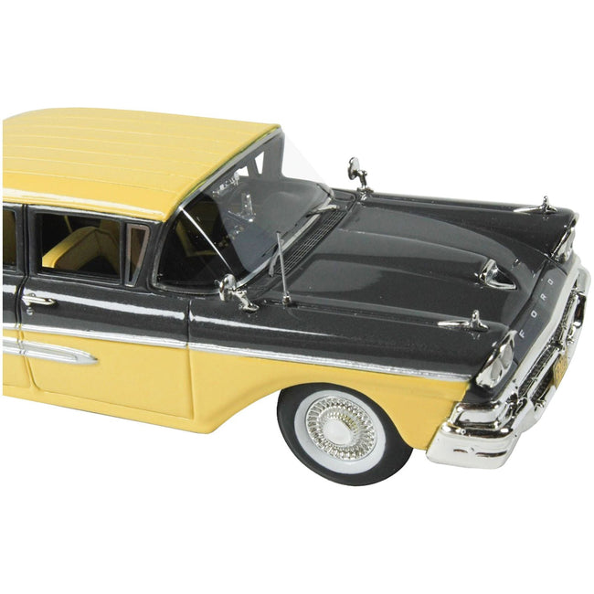 1958 Ford Fairlane 4 Door Gunmetal Gray and Pastel Yellow Limited Edition to 240 pieces Worldwide 1/43 Model Car by Goldvarg Collection - Goldvarg Collection - ModelCars.com