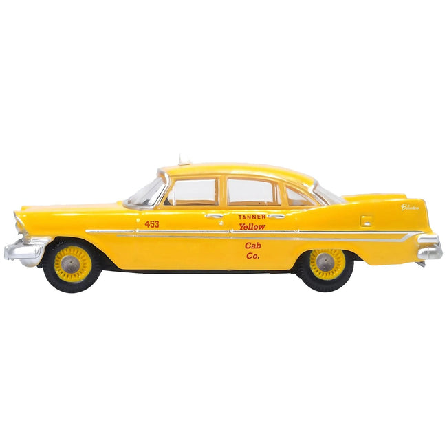 1959 Plymouth Belvedere Taxi Yellow "Tanner Yellow Cab Co." 1/87 (HO) Scale Diecast Model Car by Oxford Diecast - GMP - ModelCars.com