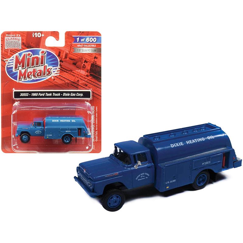 1960 Ford Tank Truck "Dixie Gas Corp." Blue 1/87 (HO) Scale Model by Classic Metal Works - Classic Metal Works - ModelCars.com