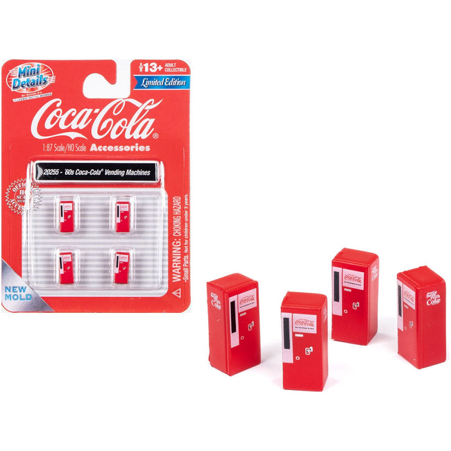 1960's "Coca - Cola" Vending Machines Set of 4 pieces "Mini Metals" Series for 1/87 (HO) Scale Models by Classic Metal Works - Classic Metal Works - ModelCars.com