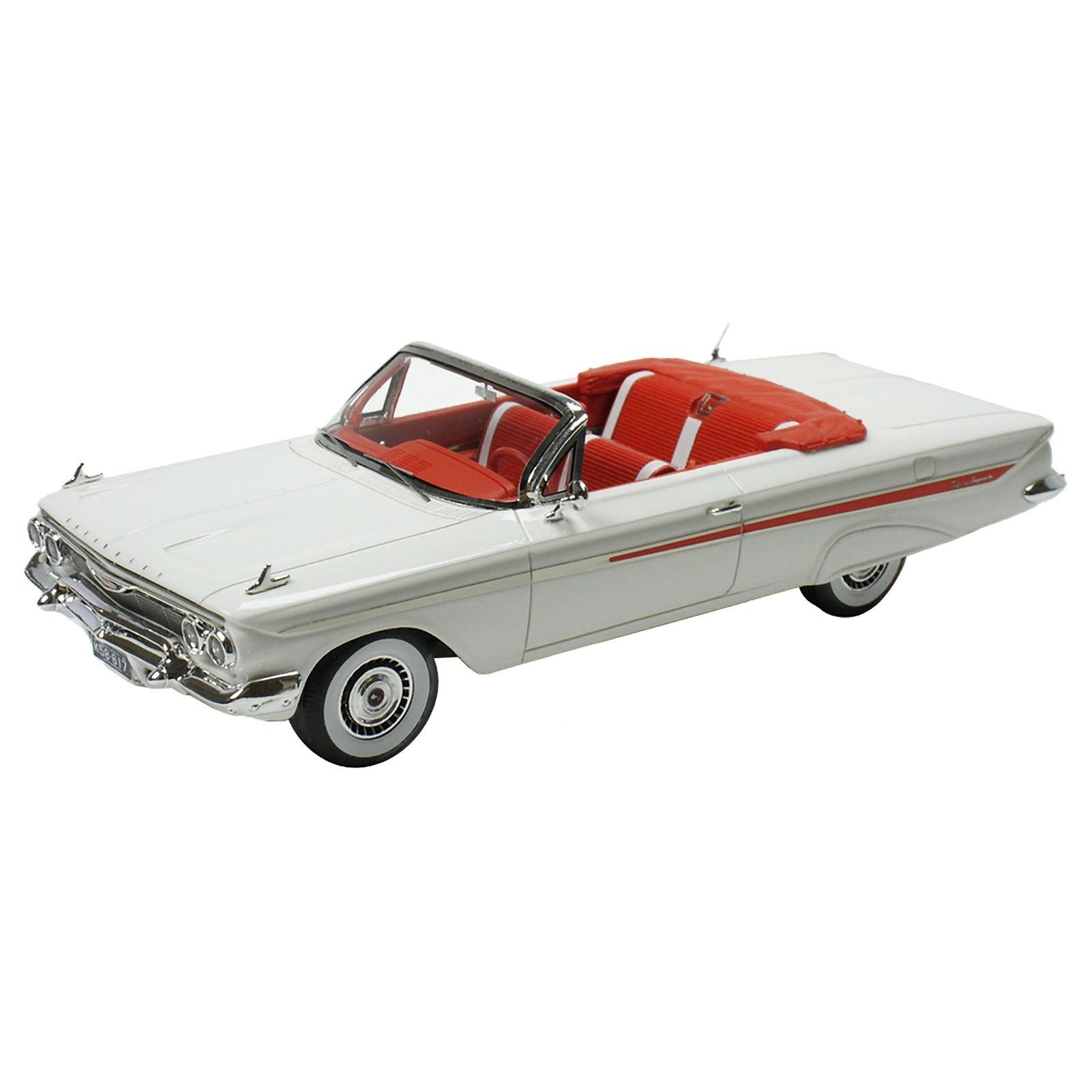 1961 Chevrolet Impala Convertible White with Red Interior Limited Edition to 240 pieces Worldwide 1/43 Model Car by Goldvarg Collection - Goldvarg Collection - ModelCars.com