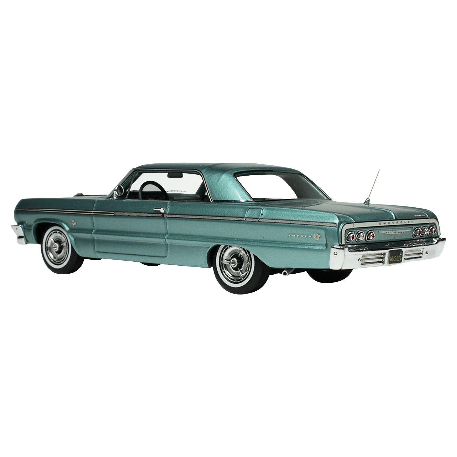 1964 Chevrolet Impala Azure Aqua Blue Metallic with Blue Interior Limited Edition to 200 pieces Worldwide 1/43 Model Car by Goldvarg Collection - Goldvarg Collection - ModelCars.com