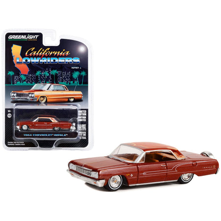 1964 Chevrolet Impala Copper Brown Metallic with Graphics "California Lowriders" Series 2 1/64 Diecast Model Car by Greenlight - Greenlight - ModelCars.com