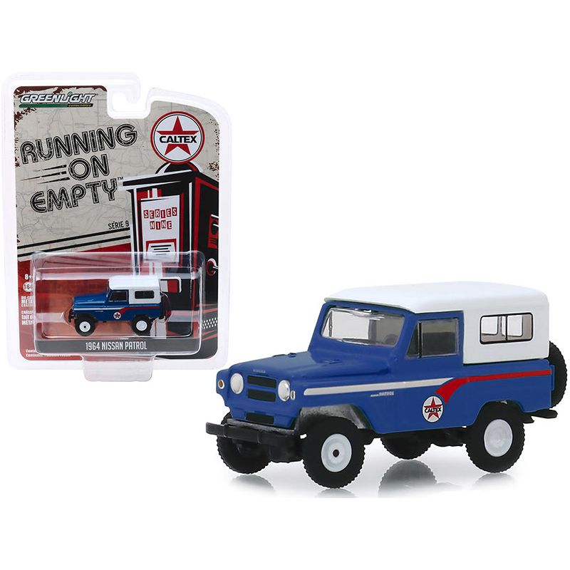 1964 Nissan Patrol Blue with White Top "Caltex" "Running on Empty" Series 9 1/64 Diecast Model Car by Greenlight - Greenlight - ModelCars.com