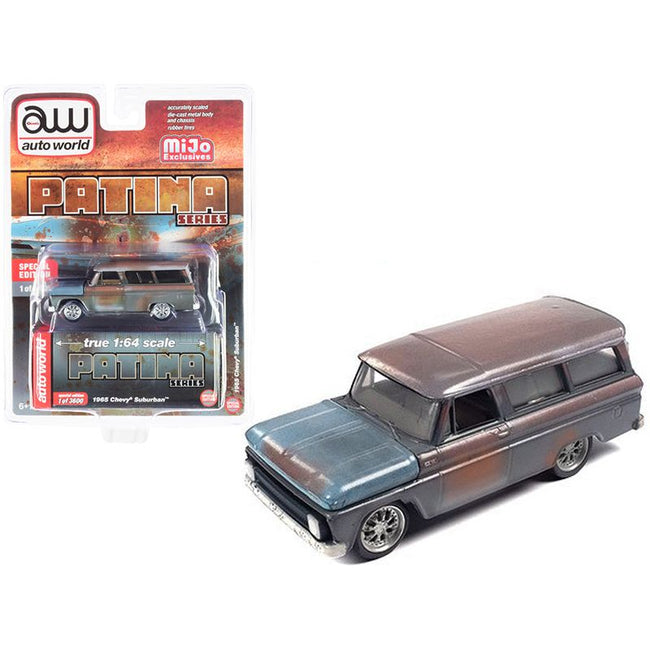 1965 Chevrolet Suburban (Weathered Rust) "Patina Series" Limited Edition to 3600 pieces Worldwide 1/64 Diecast Model Car by Auto World-Autoworld-ModelCars.com