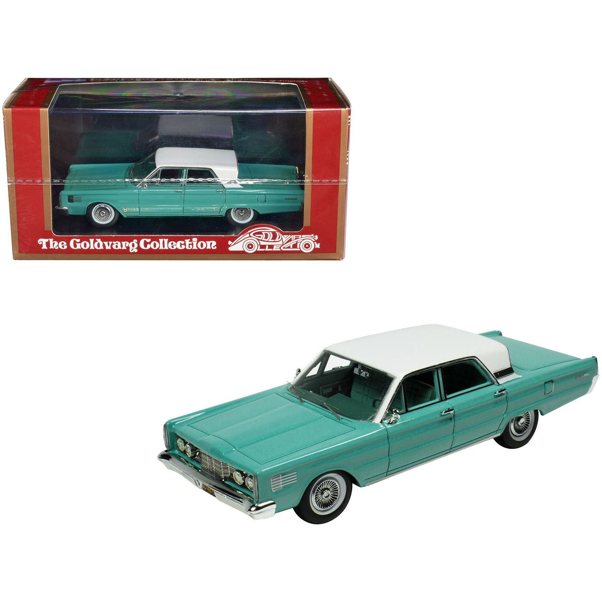 1965 Mercury Park Lane Breezeway Aquamarine with White Top and Aquamarine Interior Limited Edition to 200 pieces Worldwide 1/43 Model Car by Goldvarg Collection - Goldvarg Collection - ModelCars.com