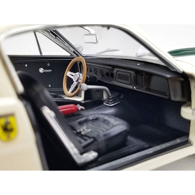 1965 Shelby GT350R 18 Cream with Red and Green Stripes "Pedro Rodriguez" Limited Edition to 378 pieces Worldwide 1/18 Diecast Model Car by ACME-Acme-ModelCars.com