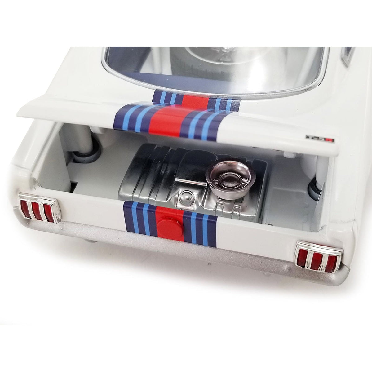 1965 Shelby GT350R Street Fighter 14 White with Red and Blue Stripes "Le Mans" Limited Edition to 1176 pieces Worldwide 1/18 Diecast Model Car by ACME-Acme-ModelCars.com