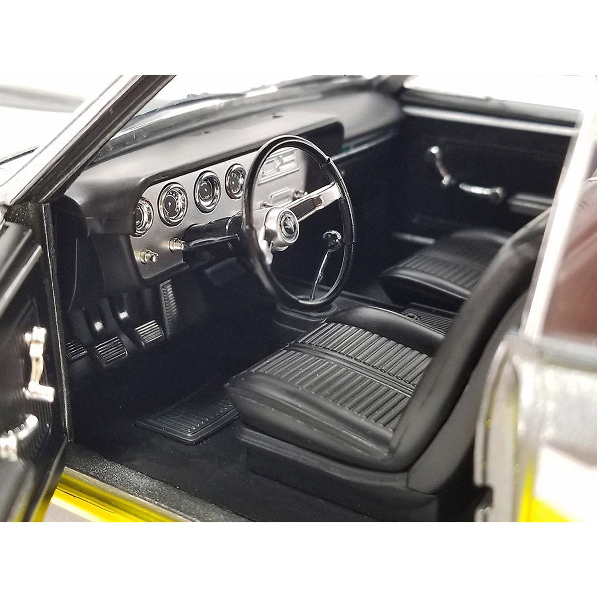 1966 Pontiac GTO "Restomod" Yellow and Dark Gray Metallic Limited Edition to 480 pieces Worldwide 1/18 Diecast Model Car by ACME-Acme-ModelCars.com