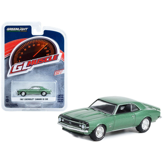 1967 Chevrolet Camaro SS 369 Mountain Green Metallic "Greenlight Muscle" Series 27 1/64 Diecast Model Car by Greenlight - Greenlight - ModelCars.com