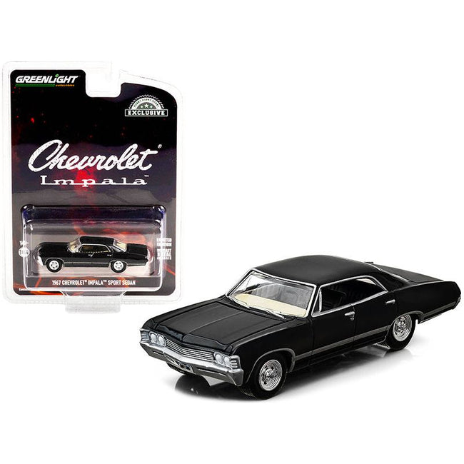1967 Chevrolet Impala Sport Sedan Tuxedo Black "Hobby Exclusive" 1/64 Diecast Model Car by Greenlight - Greenlight - ModelCars.com