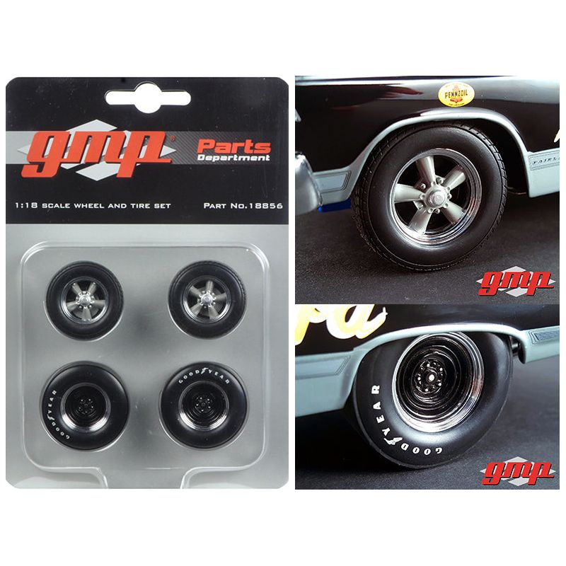 1967 Ford Fairlane 427R Hubert Platt "Georgian Shaker" Drag Wheels and Tires Set of 4 1/18 by GMP-GMP-ModelCars.com