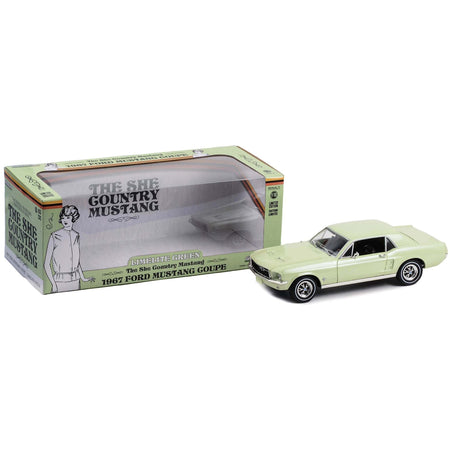 1967 Ford Mustang Coupe Limelite Green Metallic "She Country Special - Bill Goodro Ford Denver Colorado" 1/18 Diecast Model Car by Greenlight - Greenlight - ModelCars.com