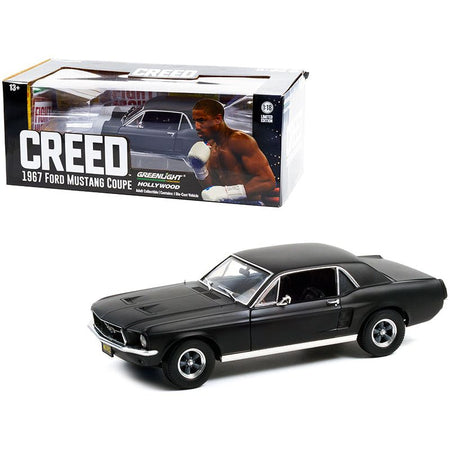 1967 Ford Mustang Coupe Matt Black (Adonis Creed's) "Creed" (2015) Movie 1/18 Diecast Model Car by Greenlight - Greenlight - ModelCars.com