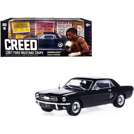 1967 Ford Mustang Coupe Matt Black (Adonis Creed's) "Creed" (2015) Movie 1/43 Diecast Model Car by Greenlight - Greenlight - ModelCars.com