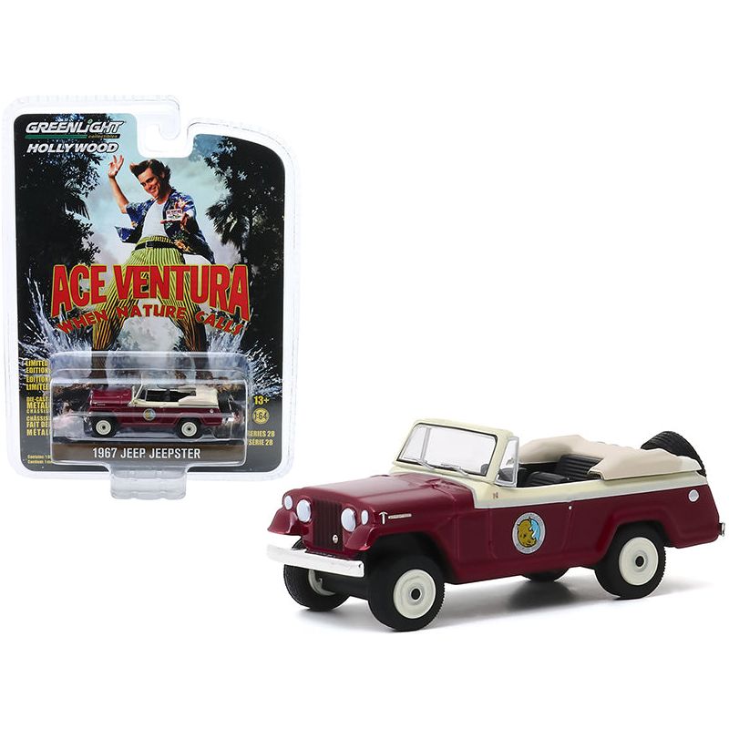1967 Jeep Jeepster Convertible "Ace Ventura: When Nature Calls" (1995) Movie "Hollywood Series" Release 28 1/64 Diecast Model Car by Greenlight - Greenlight - ModelCars.com