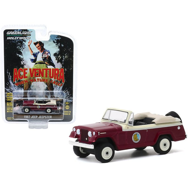 1967 Jeep Jeepster Convertible "Ace Ventura: When Nature Calls" (1995) Movie "Hollywood Series" Release 28 1/64 Diecast Model Car by Greenlight - Greenlight - ModelCars.com