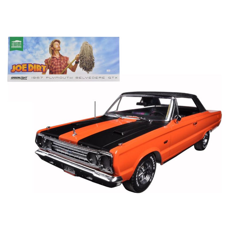 1967 Plymouth Belvedere GTX Convertible Orange "Joe Dirt" Movie (2001) 1/18 Diecast Car Model by Greenlight - Greenlight - ModelCars.com