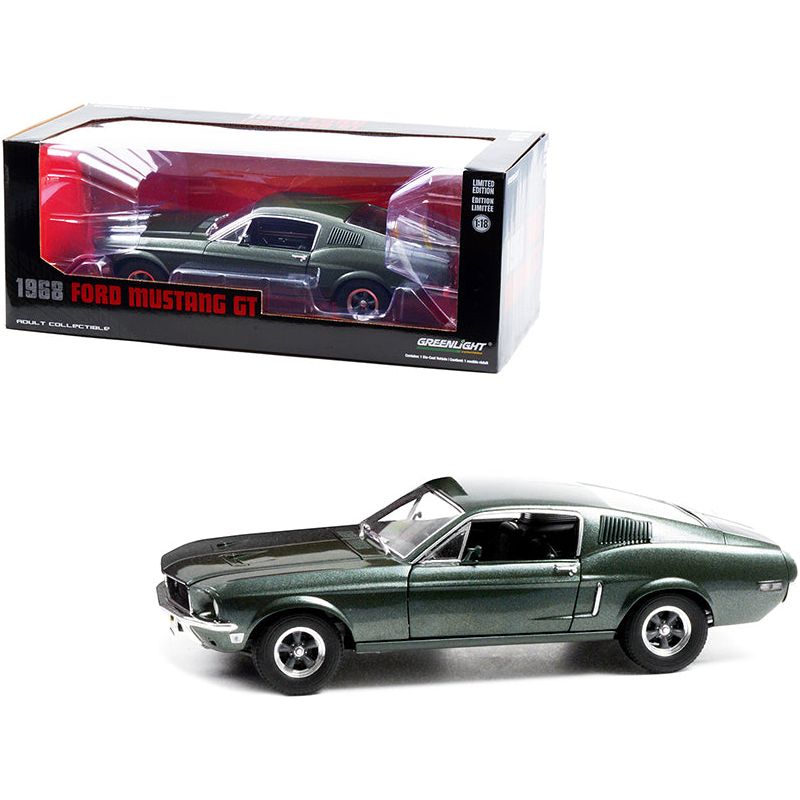 1968 Ford Mustang GT Fastback Highland Green Metallic 1/18 Diecast Model Car by Greenlight - Greenlight - ModelCars.com