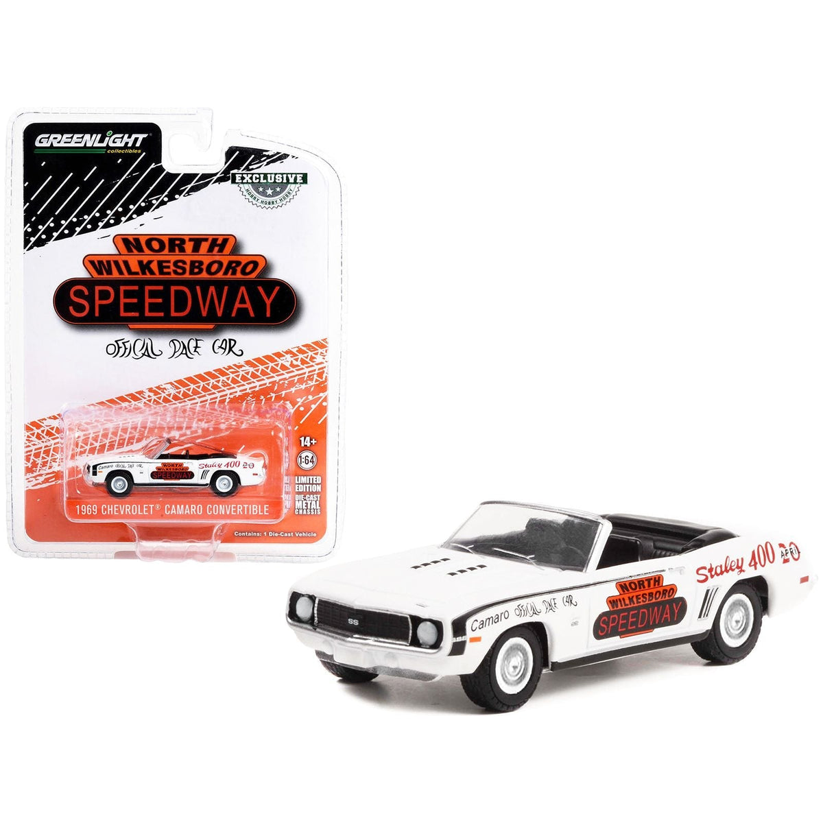 1969 Chevrolet Camaro Convertible "North Wilkesboro Speedway Official Pace Car" (North Carolina) "Hobby Exclusive" Series 1/64 Diecast Model Car by Greenlight-Greenlight-ModelCars.com