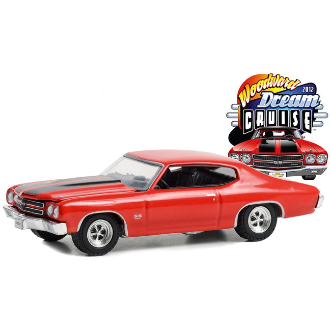 1969 Chevrolet Chevelle SS Red with Black Stripes "18th Annual Woodward Dream Cruise Featured Heritage Vehicle" (2012) "Woodward Dream Cruise" Series 1 1/64 Diecast Model Car by Greenlight - Greenlight - ModelCars.com