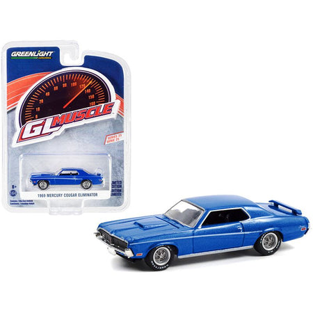 1969 Mercury Cougar Eliminator Medium Blue Iridescent Metallic "Greenlight Muscle" Series 25 1/64 Diecast Model Car by Greenlight-Greenlight-ModelCars.com