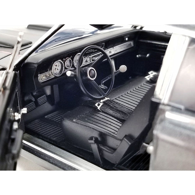 1970 Dodge Dart Street Fighter "Bullseye" Dark Gray Metallic with Black Hood and Tail Stripe Limited Edition to 264 pieces Worldwide 1/18 Diecast Model Car by ACME-Acme-ModelCars.com