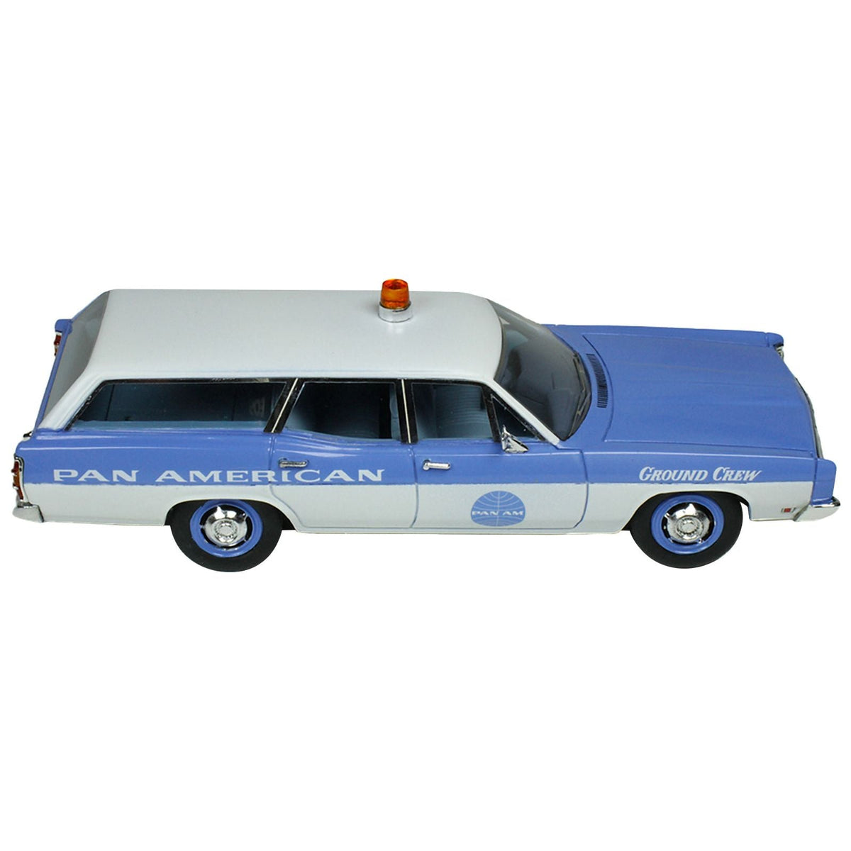 1970 Ford Galaxie Station Wagon Blue and White with Blue Interior "Pan - American Airlines Ground Crew" Limited Edition to 180 pieces Worldwide 1/43 Model Car by Goldvarg Collection - Goldvarg Collection - ModelCars.com