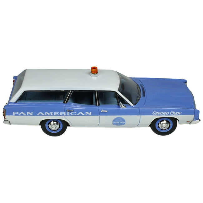 1970 Ford Galaxie Station Wagon Blue and White with Blue Interior "Pan - American Airlines Ground Crew" Limited Edition to 180 pieces Worldwide 1/43 Model Car by Goldvarg Collection - Goldvarg Collection - ModelCars.com