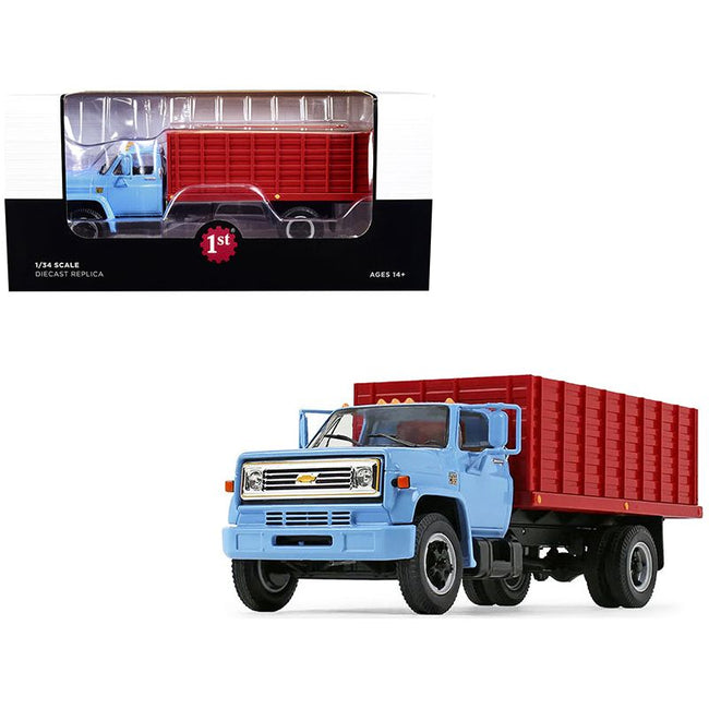 1970s Chevrolet C65 Grain Truck with Corn Load Baby Blue and Red 1/34 Diecast Model by First Gear - First Gear - ModelCars.com