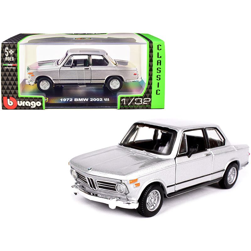 1972 BMW 2002 tii Silver Metallic "Classic" Series 1/32 Diecast Model Car by Bburago - Bburago - ModelCars.com