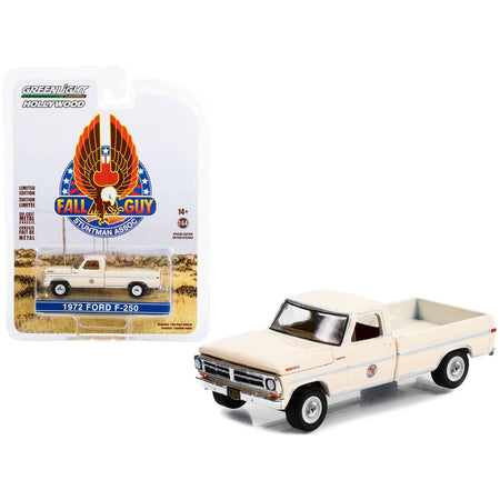 1972 Ford F - 250 Pickup Truck Cream "Camper Special" "Fall Guy Stuntman Association" Hollywood Special Edition 1/64 Diecast Model Car by Greenlight - Greenlight - ModelCars.com
