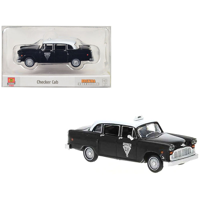 1974 Checker Cab Black and White "Winnipeg" 1/87 (HO) Scale Model Car by Brekina - Brekina - ModelCars.com
