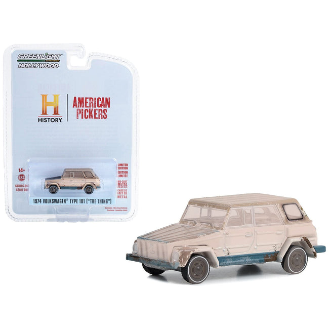 1974 Volkswagen Thing (Type 181) Beige (Weathered) "American Pickers" (2010 - Current) TV Series "Hollywood Series" Release 39 1/64 Diecast Model Car by Greenlight - Greenlight - ModelCars.com