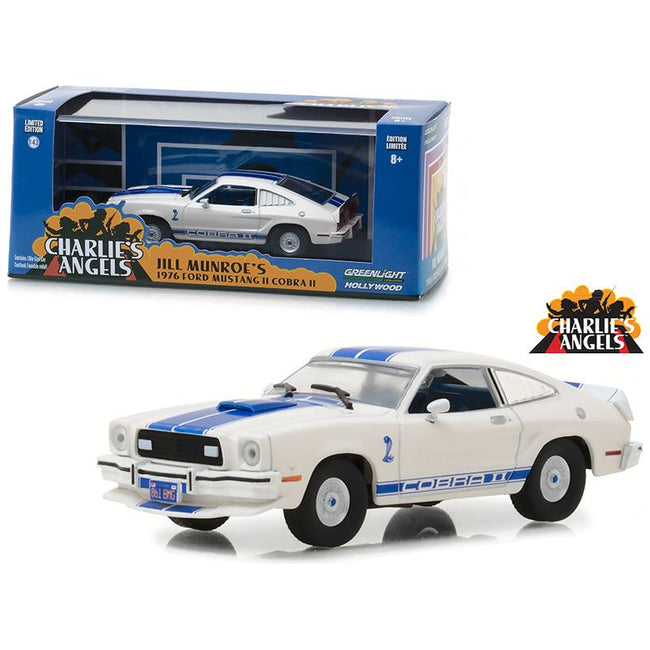 1976 Ford Mustang Cobra II White "Charlie's Angels" (1976 - 1981) TV Series 1/43 Diecast Model Car by Greenlight - Greenlight - ModelCars.com