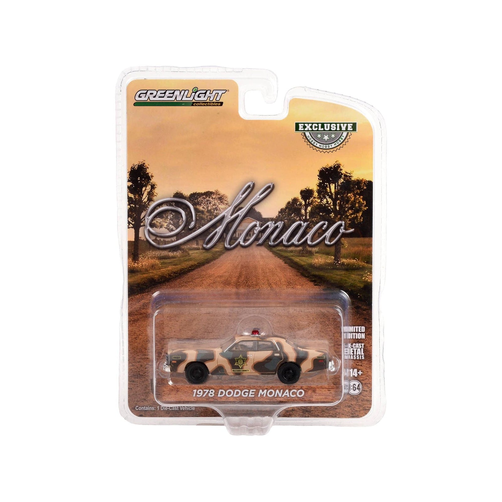 1978 Dodge Monaco Brown Camouflage "Hazzard County Sheriff" "Hobby Exclusive" Series 1/64 Diecast Model Car by Greenlight - Greenlight - ModelCars.com