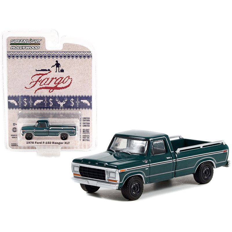 1978 Ford F - 150 Ranger XLT Pickup Truck Dark Green "Fargo" (2014 - 2020) TV Series "Hollywood Series" Release 35 1/64 Diecast Model Car by Greenlight - Greenlight - ModelCars.com