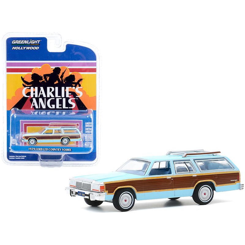 1979 Ford LTD Country Squire Light Blue with Wood Grain Paneling "Charlie's Angels" (1976 - 1981) TV Series "Hollywood Series" Release 29 1/64 Diecast Model Car by Greenlight - Greenlight - ModelCars.com