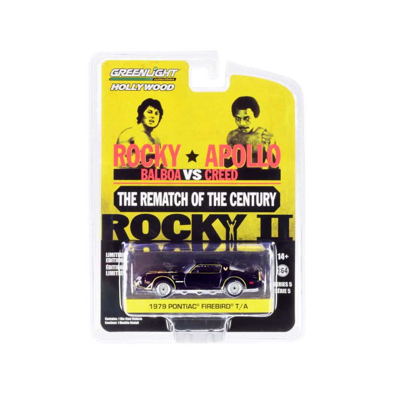 1979 Pontiac Firebird Trans Am T/A Black with Hood Bird "Rocky II" (1979) Movie "Hollywood Series" Release 5 1/64 Diecast Model Car by Greenlight - Greenlight - ModelCars.com