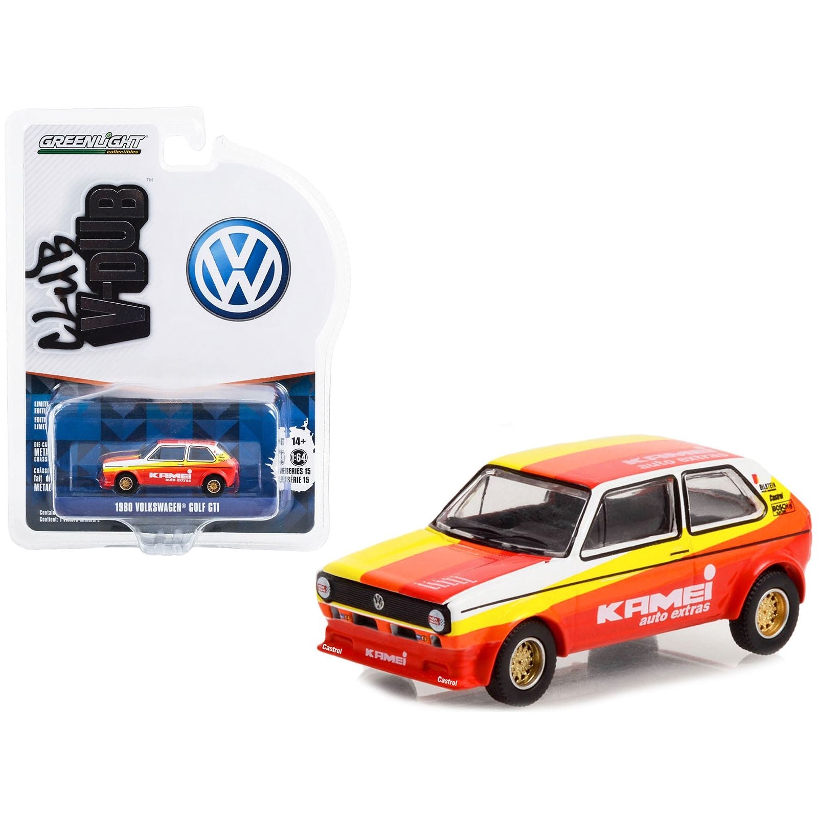 1980 Volkswagen Golf GTI "Kamei Auto Extras" "Club Vee V - Dub" Series 15 1/64 Diecast Model Car by Greenlight - Greenlight - ModelCars.com