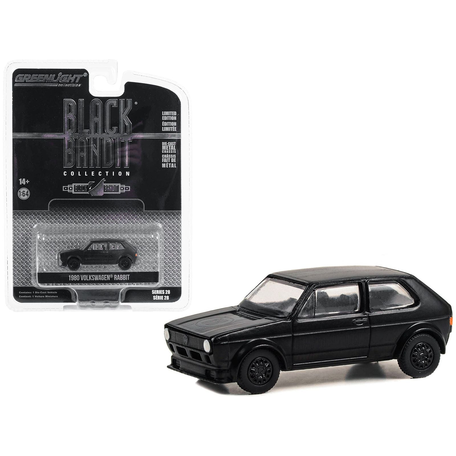 1980 Volkswagen Rabbit Widebody "Black Bandit" Series 28 1/64 Diecast Model Car by Greenlight - Greenlight - ModelCars.com