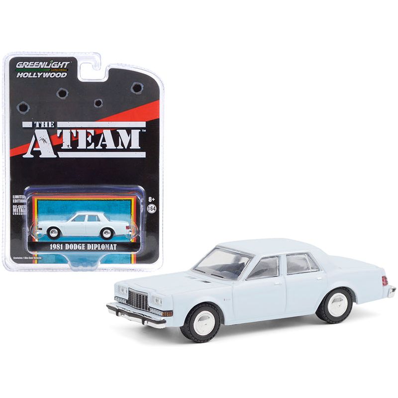 1981 Dodge Diplomat Light Blue "The A - Team" (1983 - 1987) TV Series "Hollywood Special Edition" 1/64 Diecast Model Car by Greenlight - Greenlight - ModelCars.com