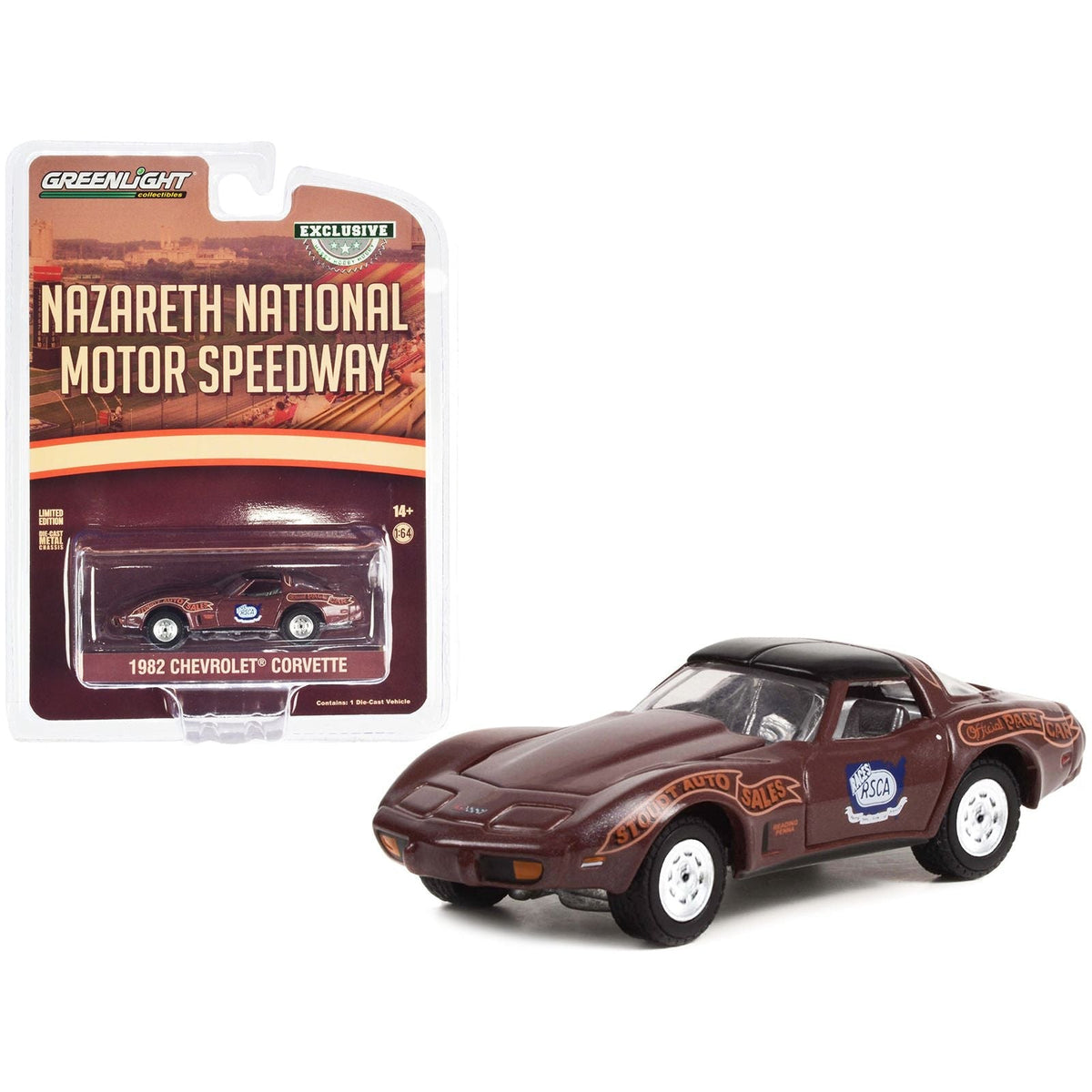 1982 Chevrolet Corvette Nazareth National Motor Speedway Official Pace Car "Hobby Exclusive" Series 1/64 Diecast Model Car by Greenlight-Greenlight-ModelCars.com