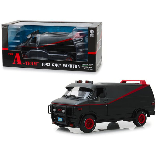 1983 GMC Vandura Black "The A - Team" (1983 - 1987) TV Series 1/18 Diecast Model Car by Greenlight - Greenlight - ModelCars.com